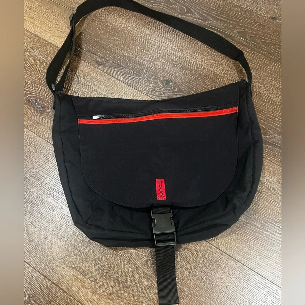 Hugo Boss Black and Red Messenger Bag